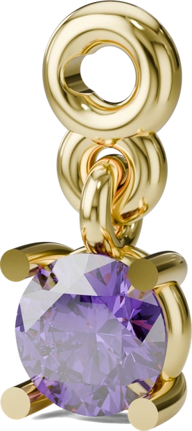 February Birthstone Charm in Gold