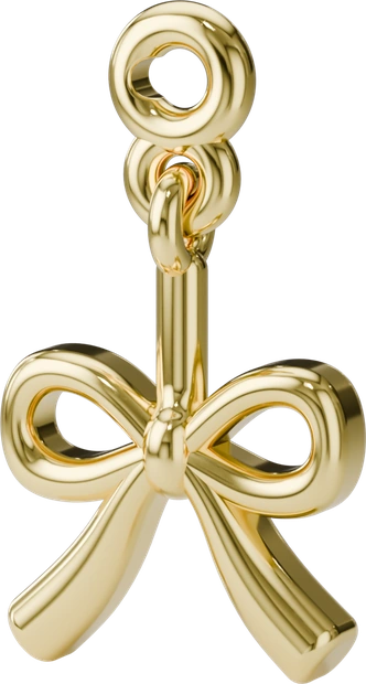 Ribbon Bow Charm in Gold