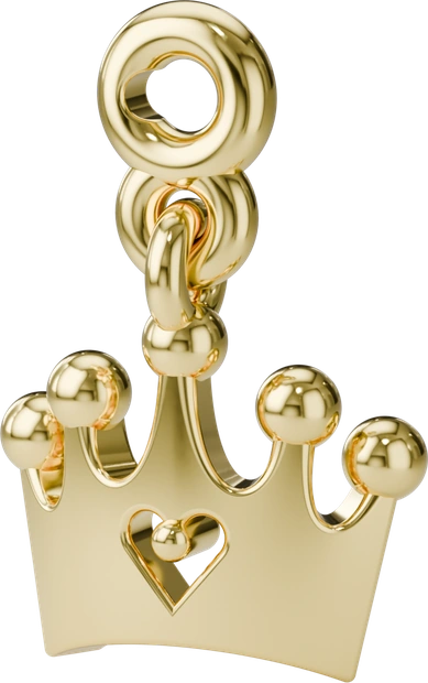Regal Crown Charm in Gold