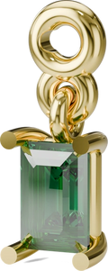 Emerald-Cut Sparkle Charm in Gold with green stone