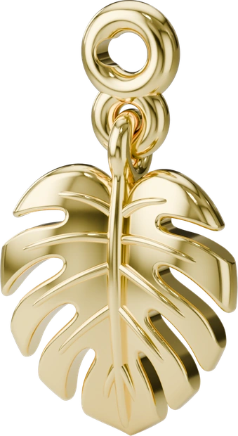 Monstera Leaf Charm in Gold