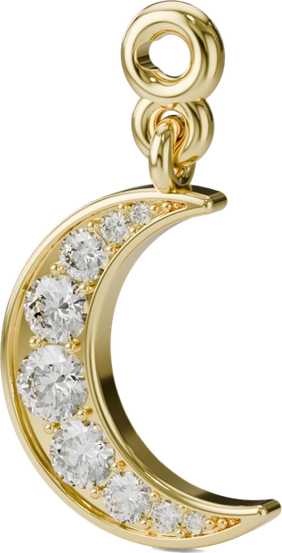 Crescent Moon Charm in Gold