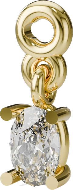 Oval Sparkle Charm in Gold