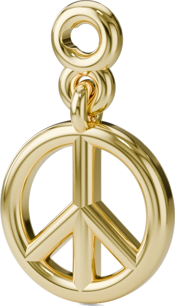 Peace Sign Charm in Gold