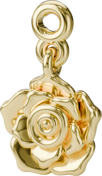 Rose Bloom Charm in Gold