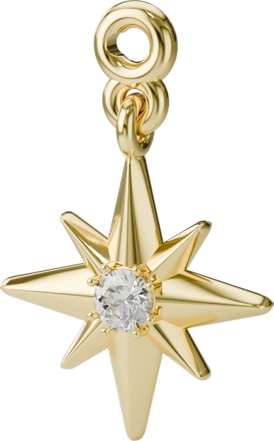 North Star Charm in Gold