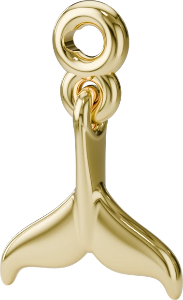 Whale Tail Charm in Gold