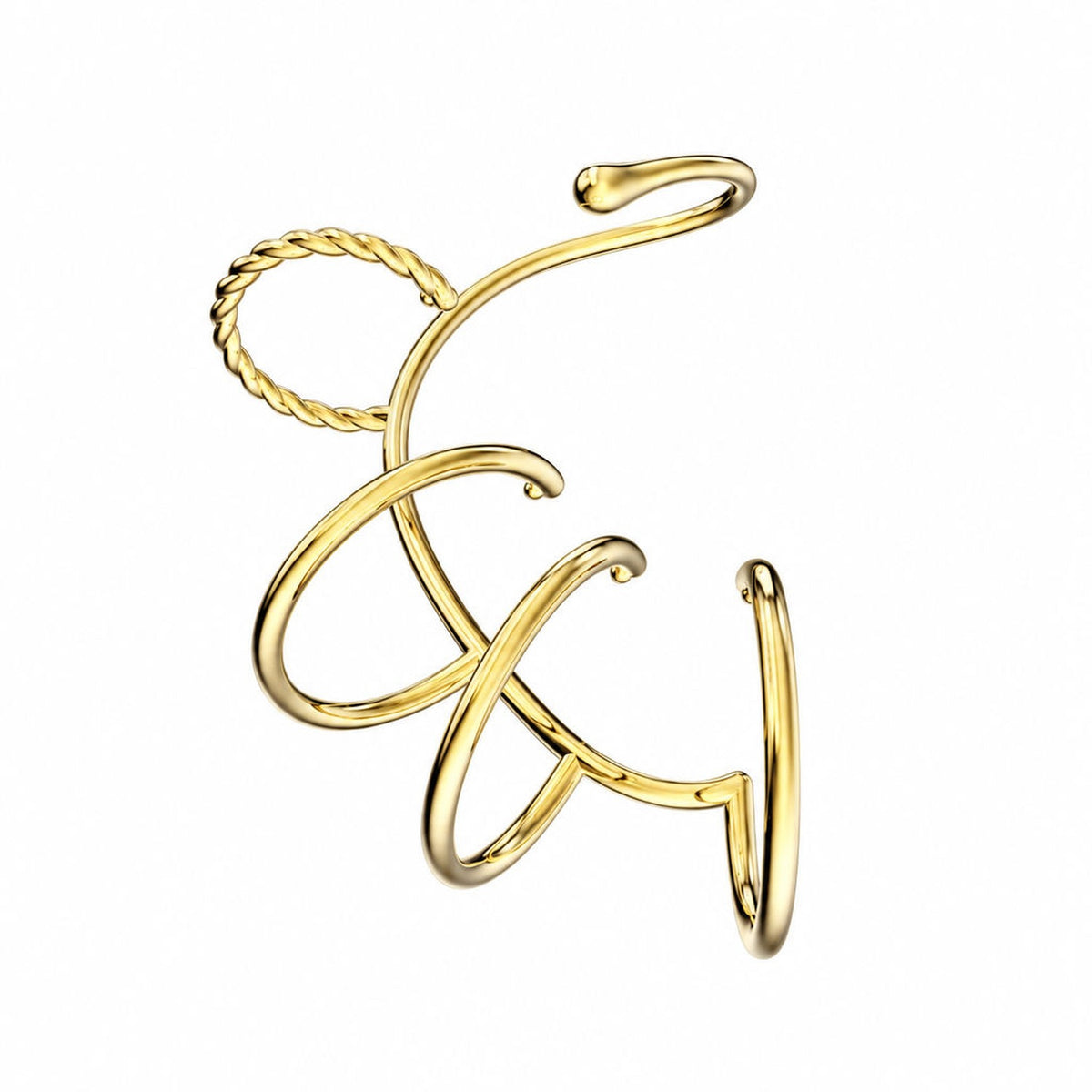 Gold Charm Cuff angled view